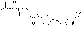 CAS # 345629-23-4, tert-Butyl 4-[[5-[[(5-tert-butyloxazol-2-yl)methyl]thio]thiazol-2-yl]carbamoyl]piperidine-1-carboxylate