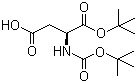 structure of CAS# 34582-32-6, Boc-L-天冬氨酸叔丁酯