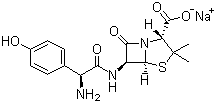 Amoxicillin sodium molecular structure (CAS 34642-77-8)