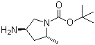 structure of CAS# 348165-63-9, 4-氨基-2-甲基-1-(2R,4R)-吡咯烷羧酸叔丁酯