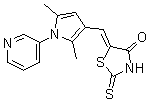 CAS # 348575-88-2, Optovin, 5-[[2,5-Dimethyl-1-(3-pyridinyl)-1H-pyrrol-3-yl]methylene]-2-thioxo-4-thiazolidinone