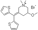 CAS # 35035-05-3, Timepidium bromide, 3-(Dithiophen-2-ylmethylidene)-5-methoxy-1,1-dimethyl-1-piperidinium bromide
