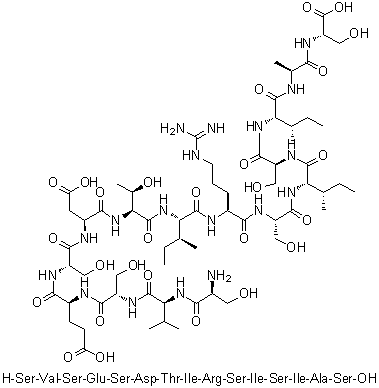 CAS # 350473-90-4, L-Seryl-L-valyl-L-seryl-L-alpha-glutamyl-L-seryl-L-alpha-aspartyl-L-threonyl-L-isoleucyl-L-arginyl-L-seryl-L-isoleucyl-L-seryl-L-isoleucyl-L-alanyl-L-serine