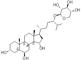 CAS # 350689-78-0, Rathbunioside R1, (3beta,5alpha,6alpha,15beta,24S)-3,6,15-Trihydroxycholestan-24-yl beta-D-xylopyranoside