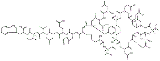 CAS # 352283-69-3, L-Cysteinyl-L-threonyl-L-cysteinyl-L-asparaginyl-L-alpha-aspartyl-L-norleucyl-L-threonyl-L-alpha-aspartyl-L-alpha-glutamyl-L-alpha-glutamyl-L-cysteinyl-L-leucyl-L-asparaginyl-L-phenylalanyl-L-cysteinyl-L-histidyl-L-glutaminyl-L-alpha-aspartyl-L-valyl-L-isoleucyl-L-tryptophan cyclic (1→15),(3→11)-bis(disulfide)