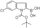 structure of CAS# 352359-22-9, 1-叔丁氧羰基-6-氯吲哚-2-硼酸