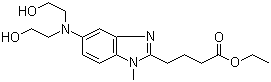 structure of CAS# 3543-74-6, 5-[双(2-羟乙基)氨基]-1-甲基-1H-苯并咪唑-2-丁酸乙酯