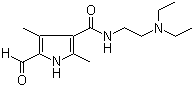 structure of CAS# 356068-86-5, N-(2-(二乙基氨基)乙基)-5-甲酰基-2,4-二甲基-1H-吡咯-3-甲酰胺