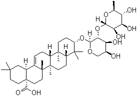 CAS # 35790-95-5, beta-Hederin, Prosapogenin CP2, Tauroside C, (3beta)-3-[[2-O-(6-Deoxy-alpha-L-mannopyranosyl)-alpha-L-arabinopyranosyl]oxy]olean-12-en-28-oic acid