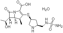 structure of CAS# 364622-82-2, 多尼培南(一水合物)