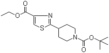 structure of CAS# 365413-31-6, tert-Butyl 4-[4-(ethoxycarbonyl)-1,3-thiazol-2-yl]piperidine-1-carboxylate