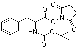 structure of CAS# 3674-06-4, 叔丁氧羰基-L-苯丙氨酸 N-羟基丁二酰亚胺酯