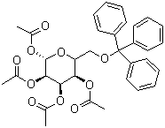 structure of CAS# 37074-90-1, 1,2,3,4-O-四乙酰基-6-O-三苯甲基-beta-D-吡喃葡萄糖