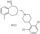 CAS # 371980-94-8, (5R,7R)-rel-7-[[4-(2,6-Dichlorophenyl)-1-piperidinyl]methyl]-6,7,8,9-tetrahydro-1-methyl-5H-benzocyclohepten-5-ol hydrochloride