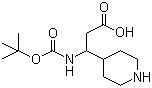 structure of CAS# 372144-03-1, 3-N-Boc-Amino-3-piperidin-4-ylpropionic acid