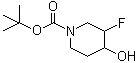 structure of CAS# 373604-28-5, 3-氟-4-羟基哌啶-1-羧酸叔丁基酯