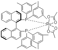 structure of CAS# 374067-50-2, Diacetato[(R)-(+)-2,2'-bis[di(3,5-xylyl)phosphino]-1,1'-binaphthyl]ruthenium(II)