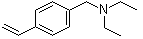 CAS # 3749-75-5, 4-Ethenyl-N,N-diethylbenzenemethanamine, N,N-Diethyl-N-(4-vinylbenzyl)amine, N-(p-Vinylbenzyl)diethylamine
