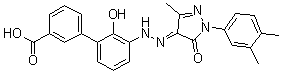 structure of CAS# 376591-99-0, 3'-[[1-(3,4-二甲基苯基)-1,5-二氢-3-甲基-5-氧代-4H-吡唑-4-亚基]肼基]-2'-羟基-[1,1'-联苯]-3-羧酸