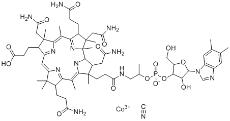 structure of CAS# 38218-55-2, Cyanocobalamin-d-carboxylic acid