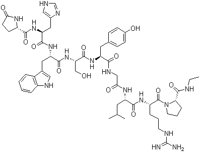 CAS # 38234-21-8, Fertirelin, 9-(N-Ethyl-L-prolinamide)-10-deglycinamide, Luteinizing hormone releasing factor
