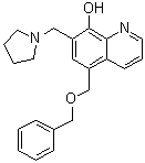 structure of CAS# 383392-66-3, 5-[(Phenylmethoxy)methyl]-7-(1-pyrrolidinylmethyl)-8-quinolinol