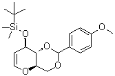 structure of CAS# 384346-91-2, 1,5-Anhydro-2-deoxy-3-O-[(1,1-dimethylethyl)dimethylsilyl]-4,6-O-[(4-methoxyphenyl)methylene]-D-arabino-hex-1-enitol