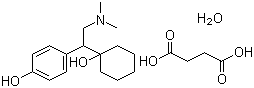 CAS 登录号：386750-22-7, 琥珀酸去甲文拉法辛, 4-(2-(二甲基氨基)-1-(1-羟基环己基)乙基)苯酚琥珀酸盐一水物
