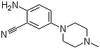 CAS 登录号：38943-98-5, 2-氨基-5-(4-甲基-1-哌嗪基)苯腈