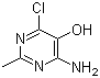 structure of CAS# 38953-43-4, 2-甲基-4-氨基-5-羟基-6-氯嘧啶