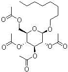 structure of CAS# 38954-67-5, Octyl 2,3,4,6-tetra-O-acetyl-beta-D-glucopyranoside