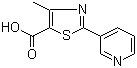 structure of CAS# 39091-01-5, 4-Methyl-2-(3-pyridinyl)-1,3-thiazole-5-carboxylic acid