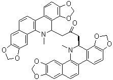 CAS # 39110-99-1, Chelidimerine, rel-1-[(14R)-13,14-Dihydro-13-methyl[1,3]benzodioxolo[5,6-c]-1,3-dioxolo[4,5-i]phenanthridin-14-yl]-3-[(14S)-13,14-dihydro-13-methyl[1,3]benzodioxolo[5,6-c]-1,3-dioxolo[4,5-i]phenanthridin-14-yl]-2-propanone, Alkaloid CM-1, from Chelidonium majus