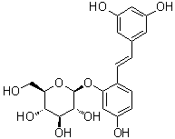 structure of CAS# 392274-22-5, 氧基白藜芦醇 2'-O-beta-D-吡喃葡萄糖苷