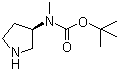 structure of CAS# 392338-15-7, tert-Butyl (R)-N-methyl-N-(pyrrolidin-3-yl)carbamate