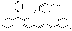 structure of CAS# 39319-11-4, Diphenyl(4-vinylphenyl)phosphine-divinylbenzene-styrene copolymer