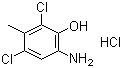 structure of CAS# 39549-31-0, 2-Amino-4,6-dichloro-5-methylphenol hydrochloride