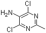 CAS # 39906-04-2, 5-Amino-4,6-dichloro-2-methylpyrimidine, 2-Methyl-4,6-dichloro-5-aminopyrimidine