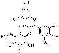 CAS 登录号：39986-90-8, 2-(3,4-二羟基-5-甲氧基苯基)-3-(beta-D-吡喃葡萄糖基氧基)-5,7-二羟基-4H-1-苯并吡喃-4-酮