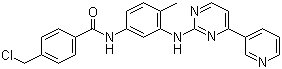 structure of CAS# 404844-11-7, 4-Chloromethyl-N-[4-methyl-3-[[4-(pyridin-3-yl)pyrimidin-2-yl]amino]phenyl]benzamide