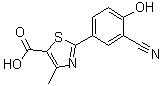 structure of CAS# 407582-48-3, 2-(3-氰基-4-羟基苯基)-4-甲基-5-噻唑羧酸