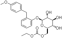 CAS 登录号：408504-26-7, 依碳酸舍格列净, 2-[(4-甲氧基苯基)甲基]苯基-beta-D-吡喃葡萄糖苷-6-(乙基碳酸酯)