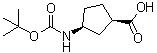 structure of CAS# 410090-37-8, 顺式-3-(叔丁氧羰基氨基)环戊烷-1-羧酸