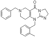 structure of CAS# 41276-02-2, 2,6,7,8,9,10-六氢-10-[(2-甲基苯基)甲基]-7-(苯基甲基)咪唑并[1,2-a]吡啶并[4,3-d]嘧啶-5(3H)-酮
