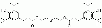 structure of CAS# 41484-35-9, 3,5-Bis(1,1-dimethylethyl)-4-hydroxybenzenepropanoic acid thiodi-2,1-ethanediyl ester
