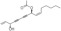 1,9-Pentadecadiene-4,6-diyne-3,8-diol 8-acetate molecular structure (CAS 41682-30-8)