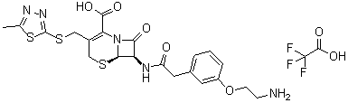 CAS # 42059-11-0, Trifluoroacetic acid compd. with (6R-trans)-7-[[[3-(2-aminoethoxy)phenyl]acetyl]amino]-3-[[(5-methyl-1,3,4-thiadiazol-2-yl)thio]methyl]-8-oxo-5-thia-1-azabicyclo[4.2.0]oct-2-ene-2-carboxylic acid