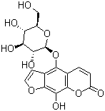 structure of CAS# 425680-98-4, 8-Hydroxy-5-O-beta-D-glucopyranosylpsoralen