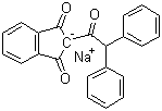 CAS 登录号：42721-99-3, 2-(2,2-二苯基乙酰基)-1H-茚-1,3(2H)-二酮钠盐 (1:1)