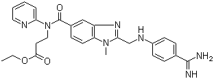 structure of CAS# 429658-95-7, N-[[2-[[[4-(氨基亚胺甲基)苯基]氨基]甲基]-1-甲基-1H-苯并咪唑-5-基]羰基]-N-2-吡啶基-beta-丙氨酸乙酯